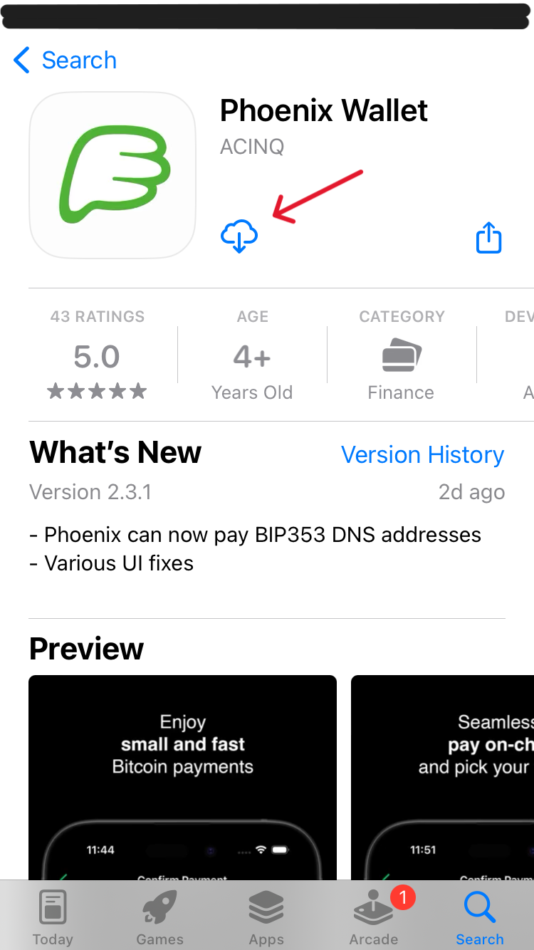 image of phoenix wallet in app store